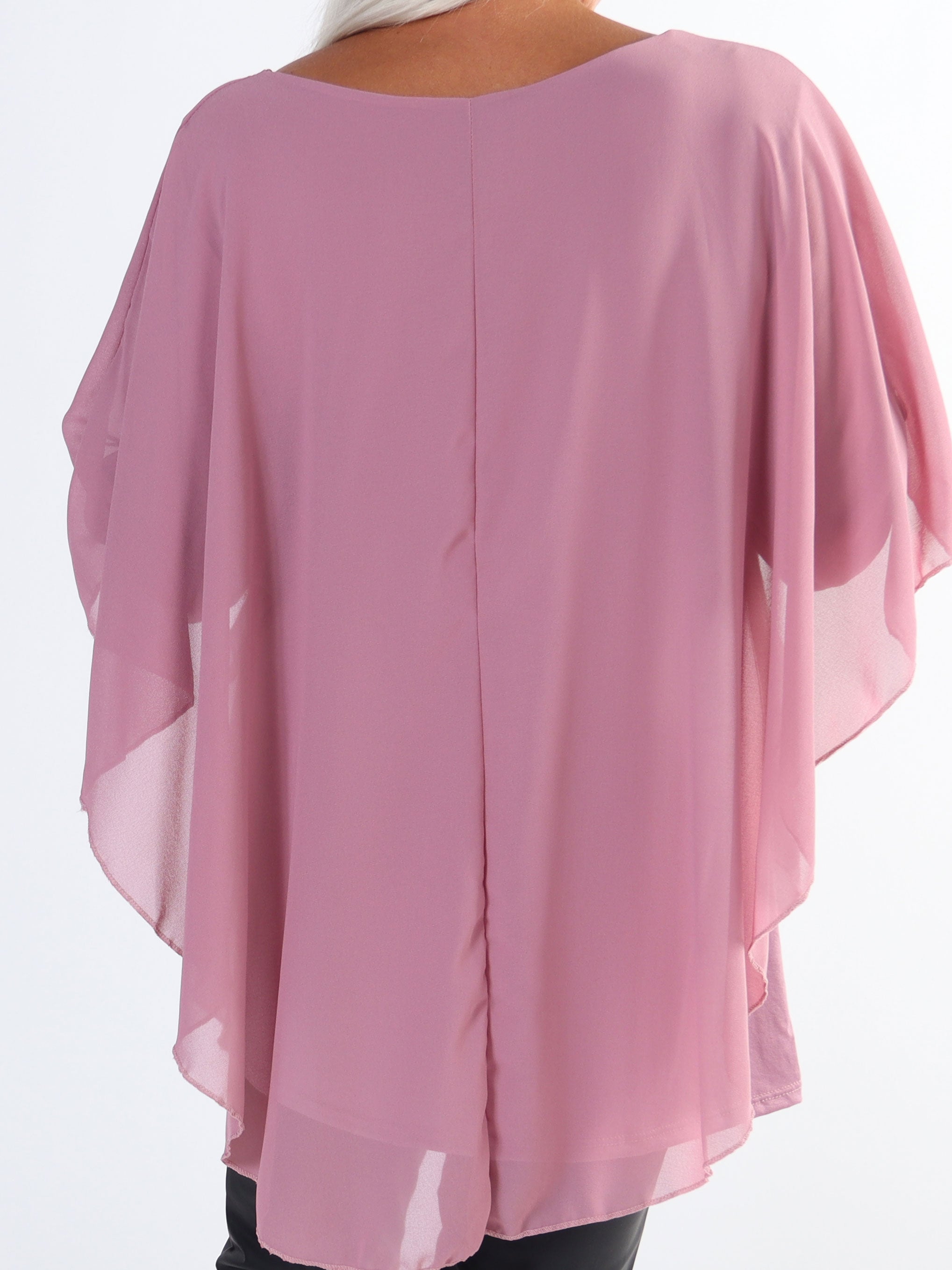 Kenya Shirt - Plus size tunika med chiffonlag